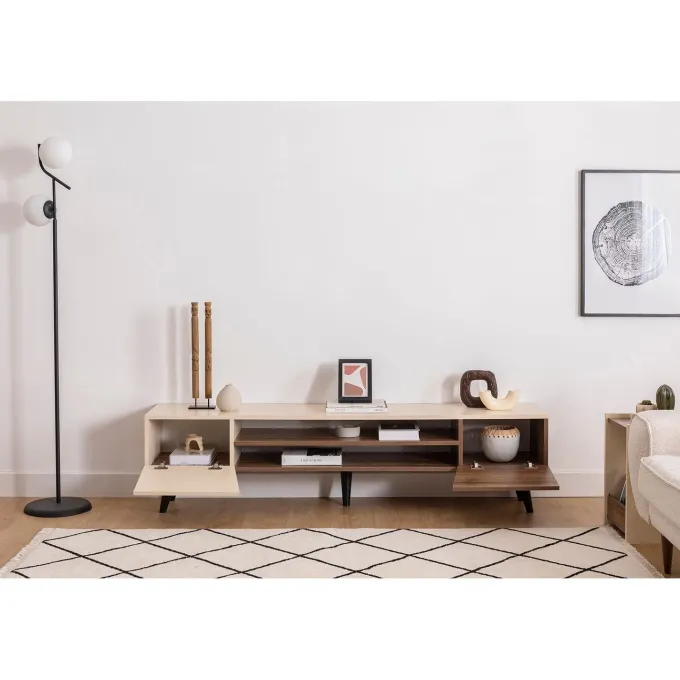 Malmö TV-bänk Valnöt / Beige