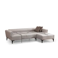 Maputo (270-140 x 95 x 77 cm) Hörnsoffbädd Ecru, Höger