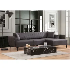Maputo (270-140 x 95 x 77 cm) Hörnsoffbädd Mörkgrå, Höger