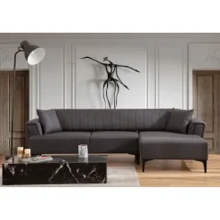 Maputo (270-140 x 95 x 77 cm) Hörnsoffbädd Mörkgrå, Höger