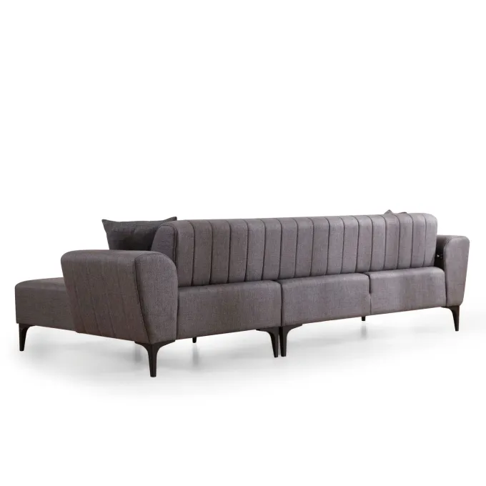 Maputo (270-140 x 95 x 77 cm) Hörnsoffbädd Mörkgrå, Höger