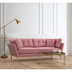 Maputo (214 x 90 x 84 cm) 3-sitssoffa Dusty Rose