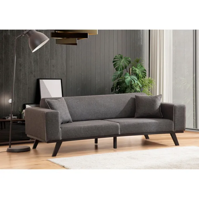 Maputo 3-sits (222 x 92 x 77 cm) 3-sits bäddsoffa Antracit