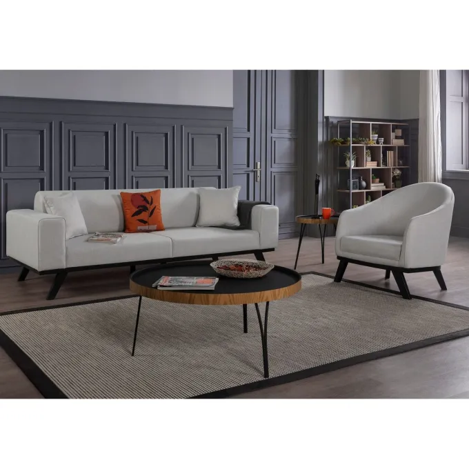 Maputo 3-sits (222 x 92 x 77 cm) 3-sits bäddsoffa Ljusgrå