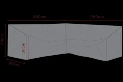 Möbelskydd till Hörnsoffa Svart Andas, 260x90x70 cm, 260 cm