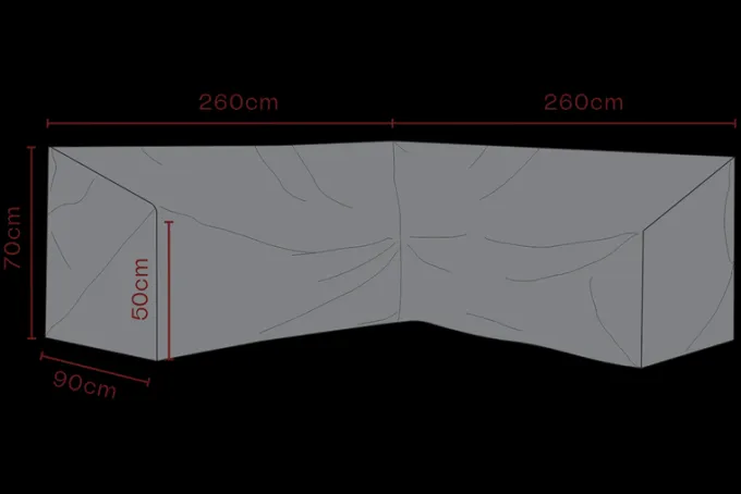 Möbelskydd till Hörnsoffa Svart Vattentät, 260x90x70 cm, 260 cm