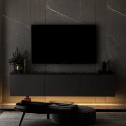 Medellín upplyst (160 x 35 x 32 cm) Antracit TV-bänk