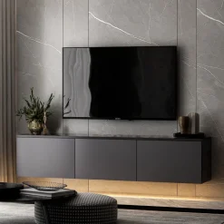 Medellín upplyst (160 x 35 x 32 cm) Antracit TV-bänk