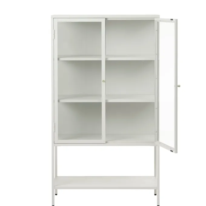 Milano Skåp 160 cm höga ben Glas Greige