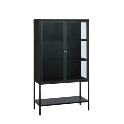 Milano Skåp 160 cm höga ben Glas Svart