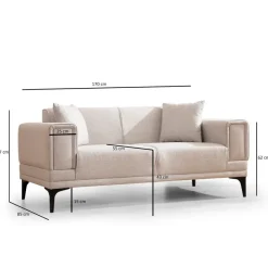 Monaco (170 x 85 x 77 cm) 2-sitssoffa Ecru