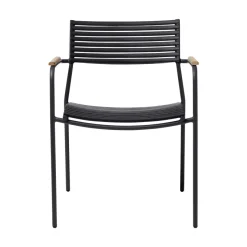 Mood Air Trädgårdsstol i Teak och Aluminium med Armstöd Antracit