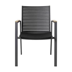 Mood Extreme Trädgårdsstol i Teak och Antracit Aluminium Smala lameller
