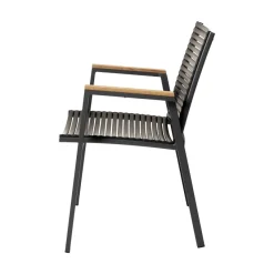 Mood Extreme Trädgårdsstol i Teak och Antracit Aluminium Smala lameller