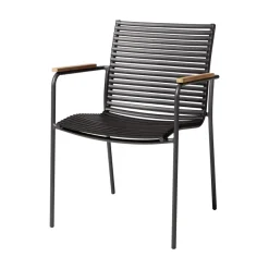 Mood Trädgårdsstol i Teak och Aluminium Svart