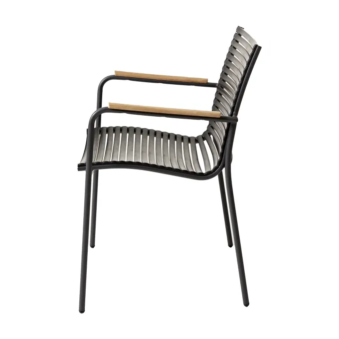 Mood Trädgårdsstol i Teak och Aluminium Svart
