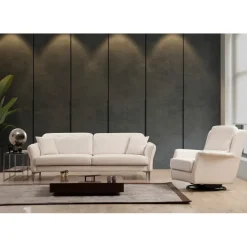 Muscat (230 x 100 x 96 cm) Vit 3-sitssoffa