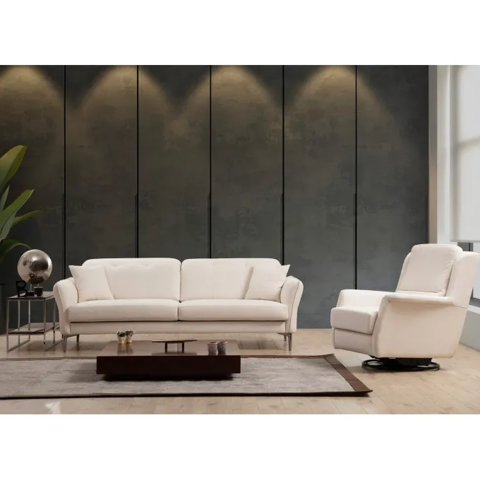 Muscat (230 x 100 x 96 cm) Vit 3-sitssoffa