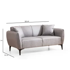 Muskat (160 x 67 x 95 cm) 2-sitssoffa Grå