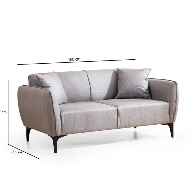 Muskat (160 x 67 x 95 cm) 2-sitssoffa Grå