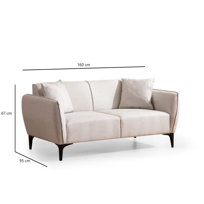 Muskat (160 x 67 x 95 cm) 2-sitssoffa Offwhite