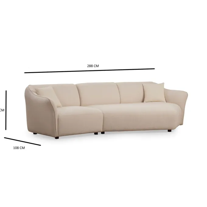 Muskat Corner 6 (288 x 108 x 79 cm) Krämfärgad Hörnsoffa