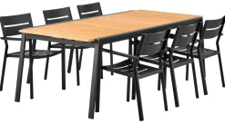Naos Matgrupp 100x220-320 cm ink Delia Karmstolar Svart/Teak