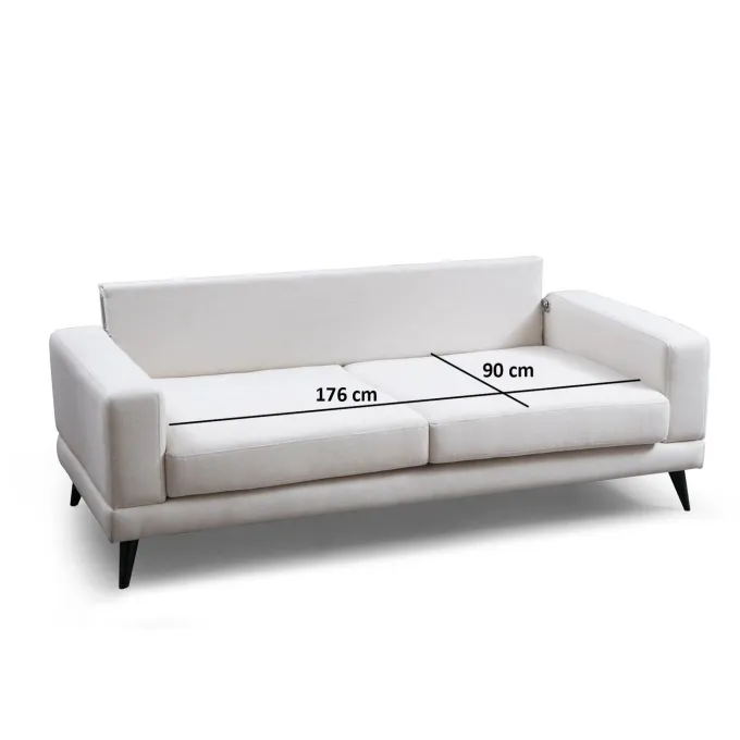 Nordic 3-sits (210 x 90 x 85 cm) Beige 3-sitssoffbädd