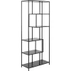Notting Hill Bokhylla Asymmetrisk 185x77x35 cm Svart Ask