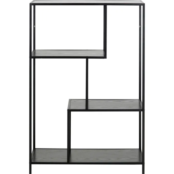 Notting Hill Bokhylla Asymmetrisk 114x77x35 cm Svart Ask