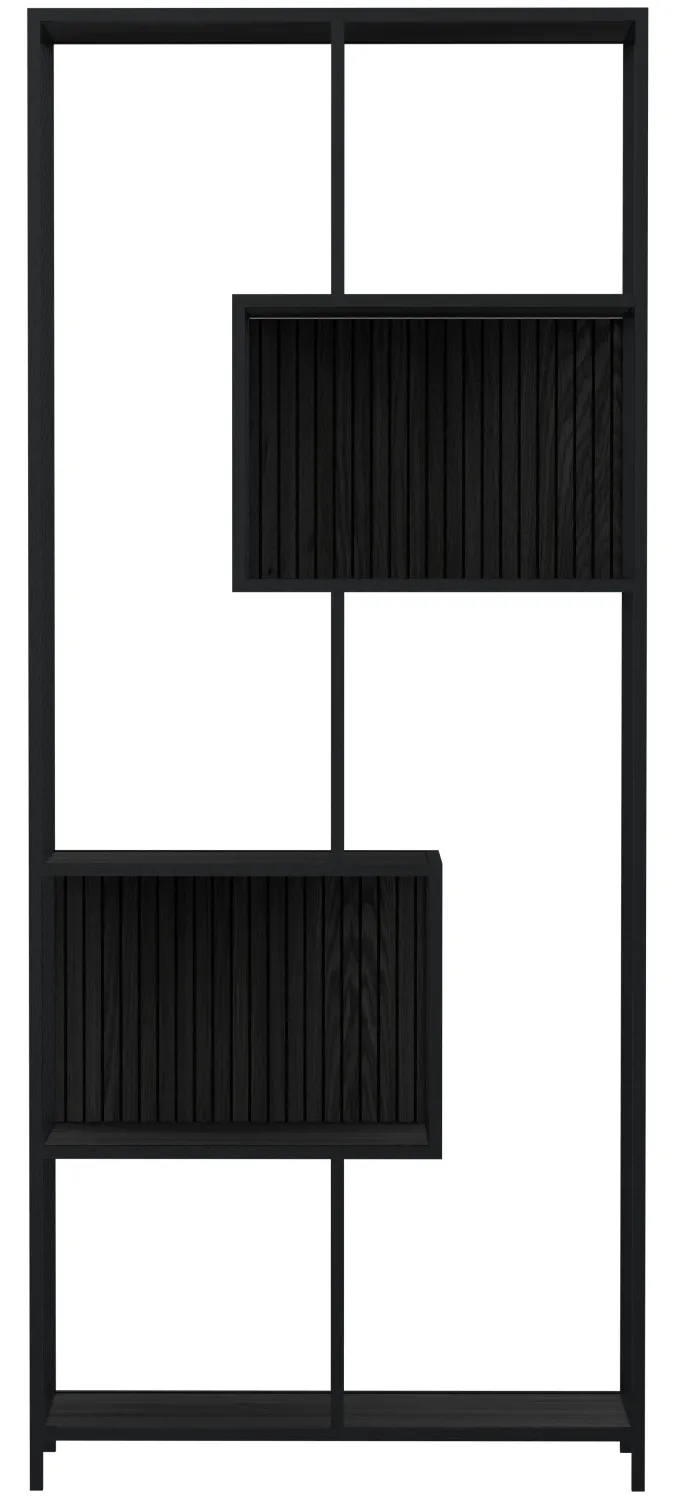 Notting Hill Bokhylla med baksida 185x77x35 cm Svart