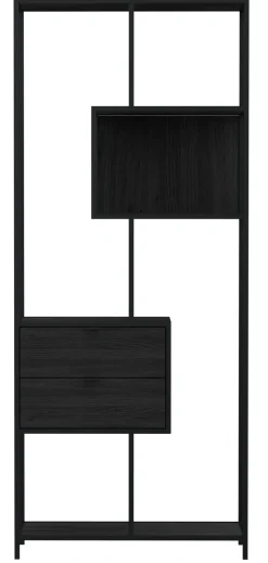 Notting Hill Bokhylla med 2 Lådor 185x77x35 cm Svart