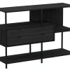 Notting Hill Bokhylla med 2 Lådor 78x114x35 cm Svart