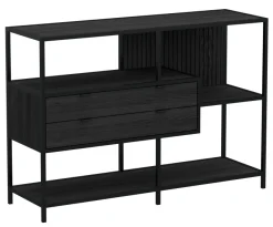 Notting Hill Bokhylla med 2 Lådor 78x114x35 cm Svart