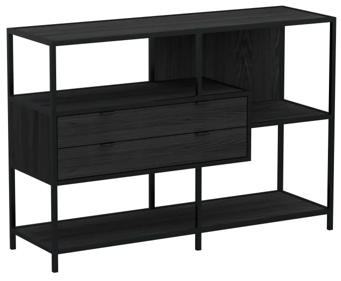 Notting Hill Bokhylla med 2 Lådor 78x114x35 cm Svart