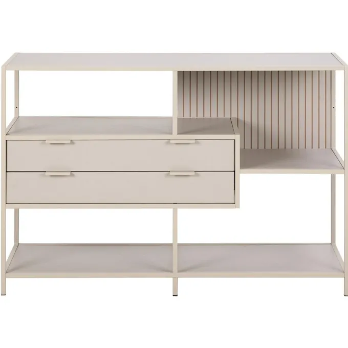 Notting Hill Bokhylla med 2 Lådor 78x114x35 cm Grå