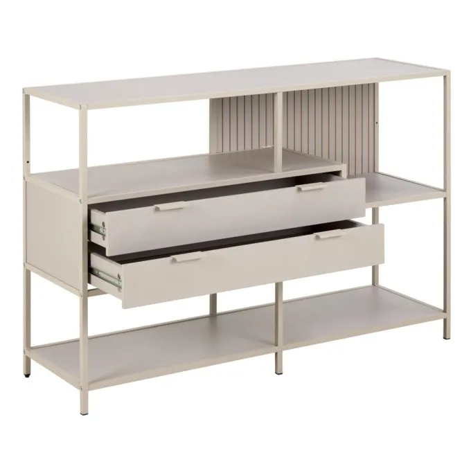 Notting Hill Bokhylla med 2 Lådor 78x114x35 cm Grå