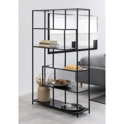 Notting Hill Bokhylla 185x114x35 cm Svart Ask