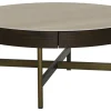 Novum Soffbord 90 cm Rund Brun / Bronz / Keramisk Travertin