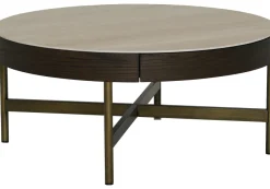 Novum Soffbord 90 cm Rund Brun / Bronz / Keramisk Travertin