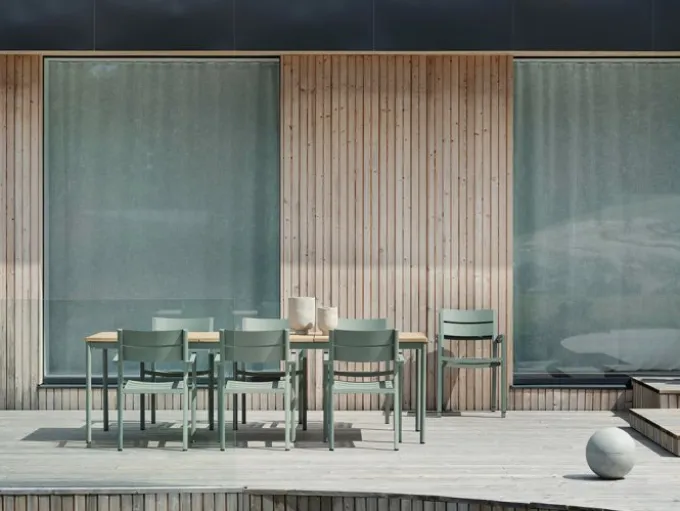 Nox Bord 240x90 cm Grön / Teak