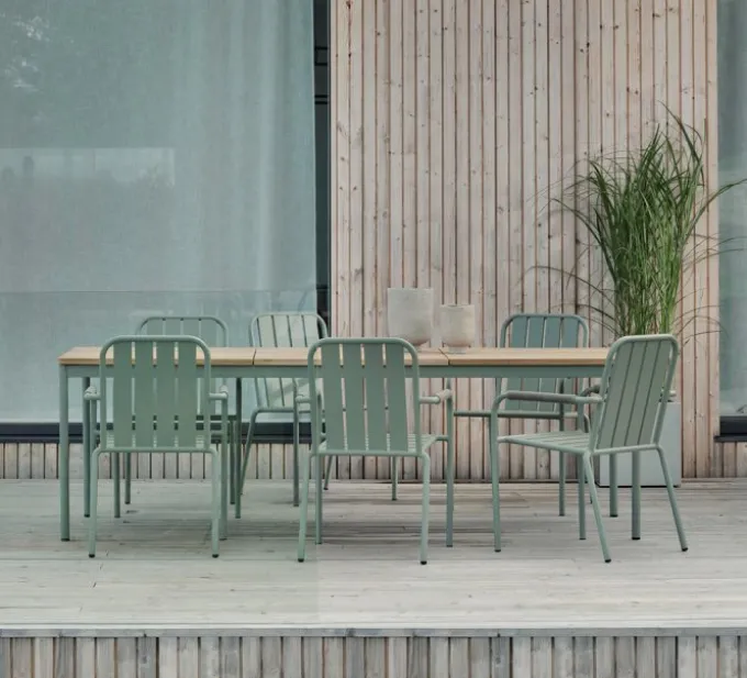 Nox Bord 240x90 cm Grön / Teak