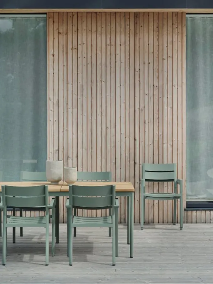 Nox Matgrupp 240x90 cm ink 6st Innes Karmstolar Dusty Green