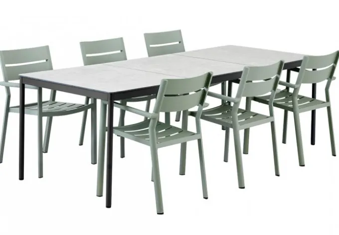 Nox Matgrupp 240x90 cm ink 6st Delia Karmstolar Dusty Green