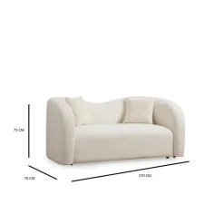 Ohrid (170 x 76 x 75 cm) Creme 2-sitssoffa