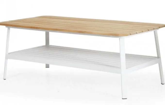 Olivet Soffbord 150x75 cm Vit/Teak