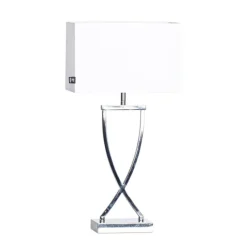 Omega Bordslampa 52 cm Krom/Vit