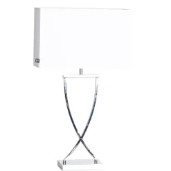 Omega Bordslampa 69 cm Krom/Vit