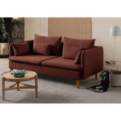 Oslo (195 x 75 x 100 cm) 3-sitssoffa Kakelröd