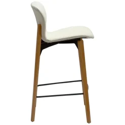 Paragon Barstol Bone White bouclé, Oak